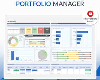Project Portfolio Dashboard for Excel | Multi-Project Tracker & PMO Management Sheet