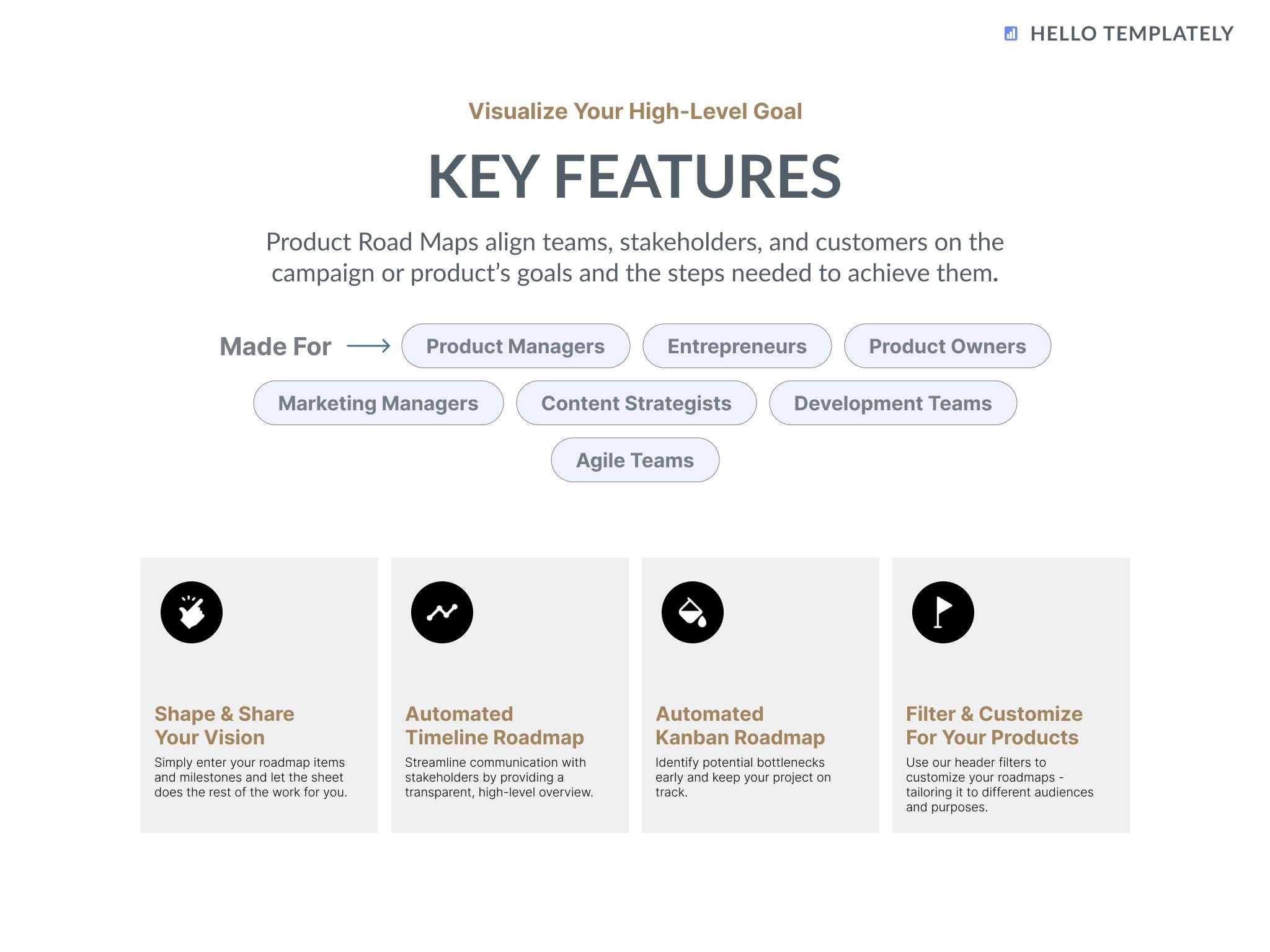 Product Roadmap Template for Google Sheets | Agile Release Timeline ...