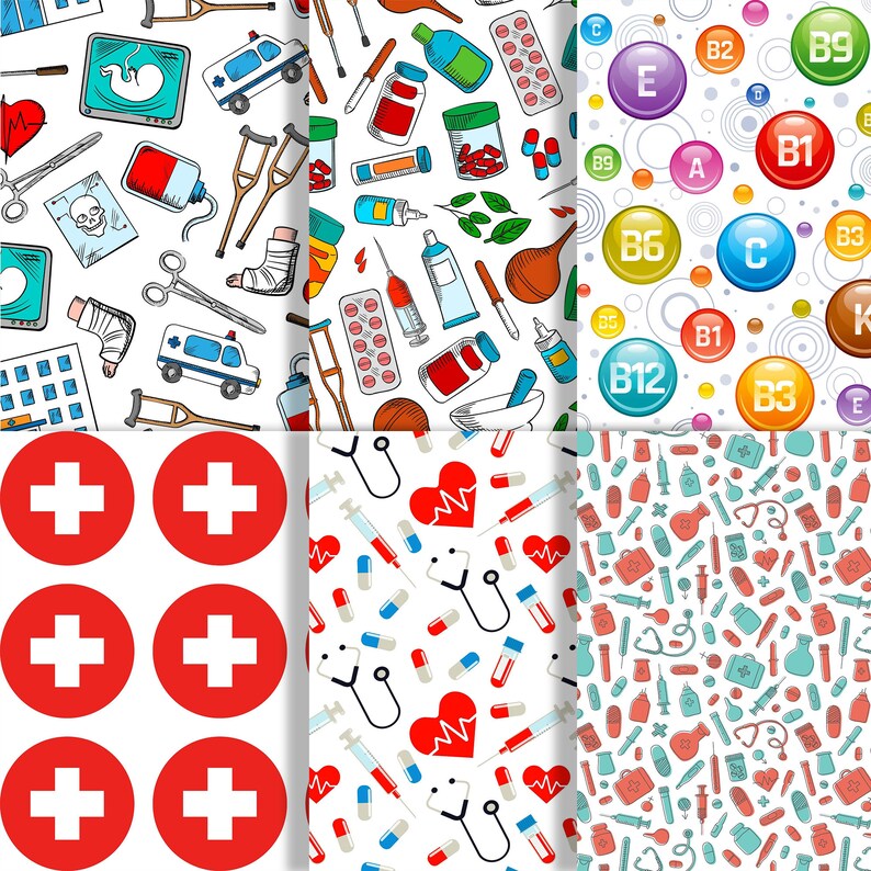 Medical Digital Paper Scrapbooking Etsy