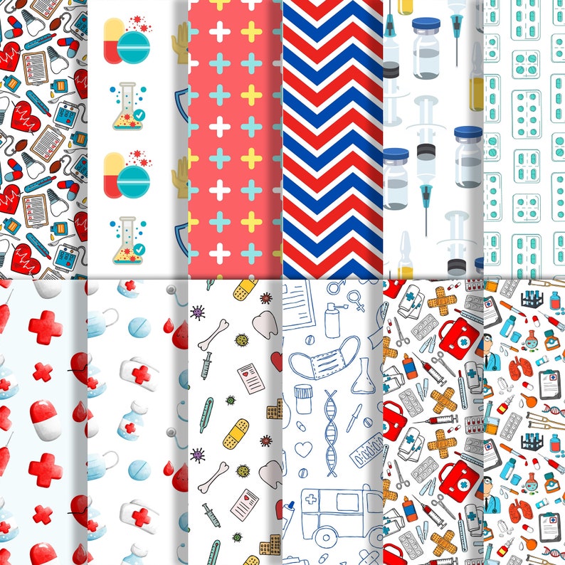 Medical Digital Paper Scrapbooking Etsy