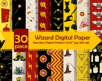 Wizard Digital Paper,Magic Digital Paper Pack,Wizard School, Magic Wand,Wizard World,Harry Potter Digital Paper,Wizard Pattern,Witch Paper,