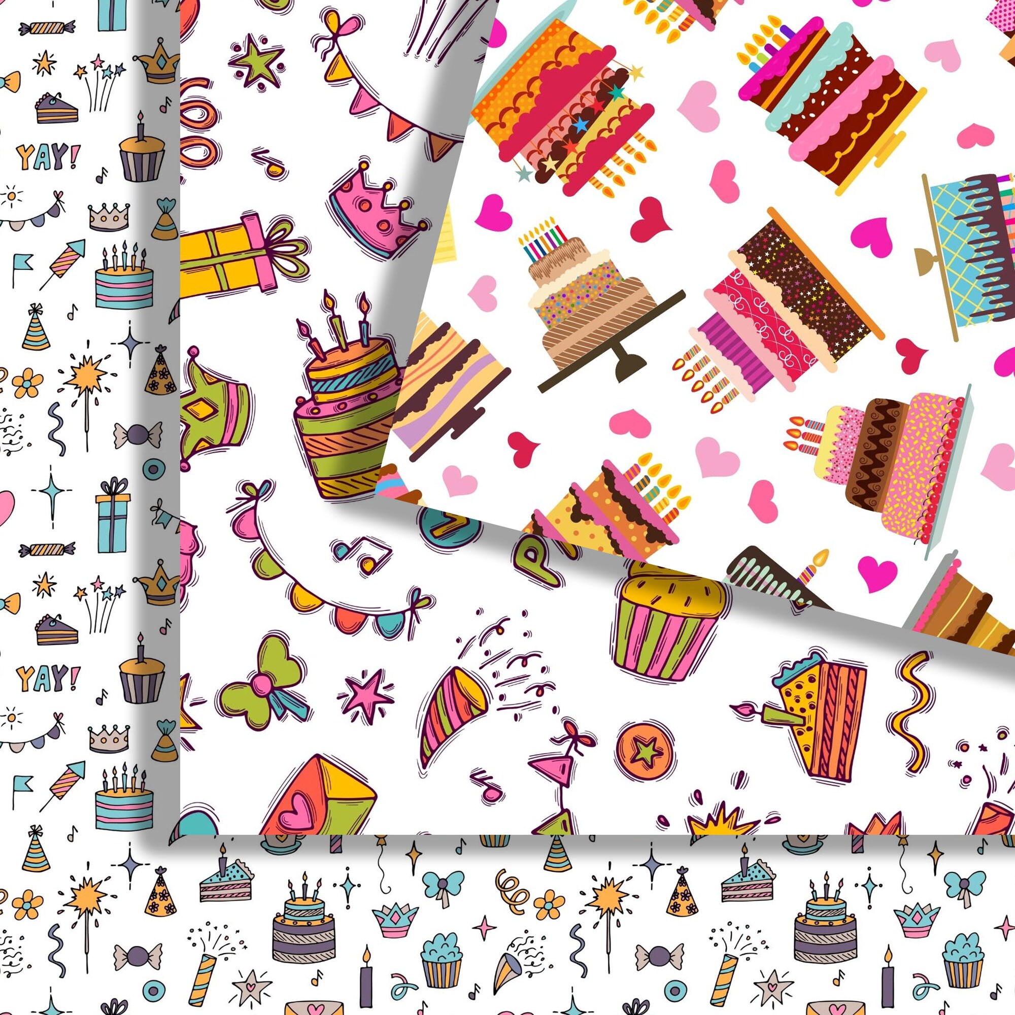 Happy Birthday Digital Paper,birthday Party Papers,scrapbook Paper for Birthday,birthday ...