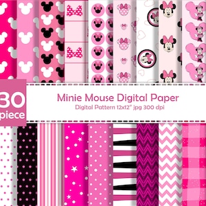 Mickey Mouse Digital Paper, Minnie Mouse, Mickey Minnie Background