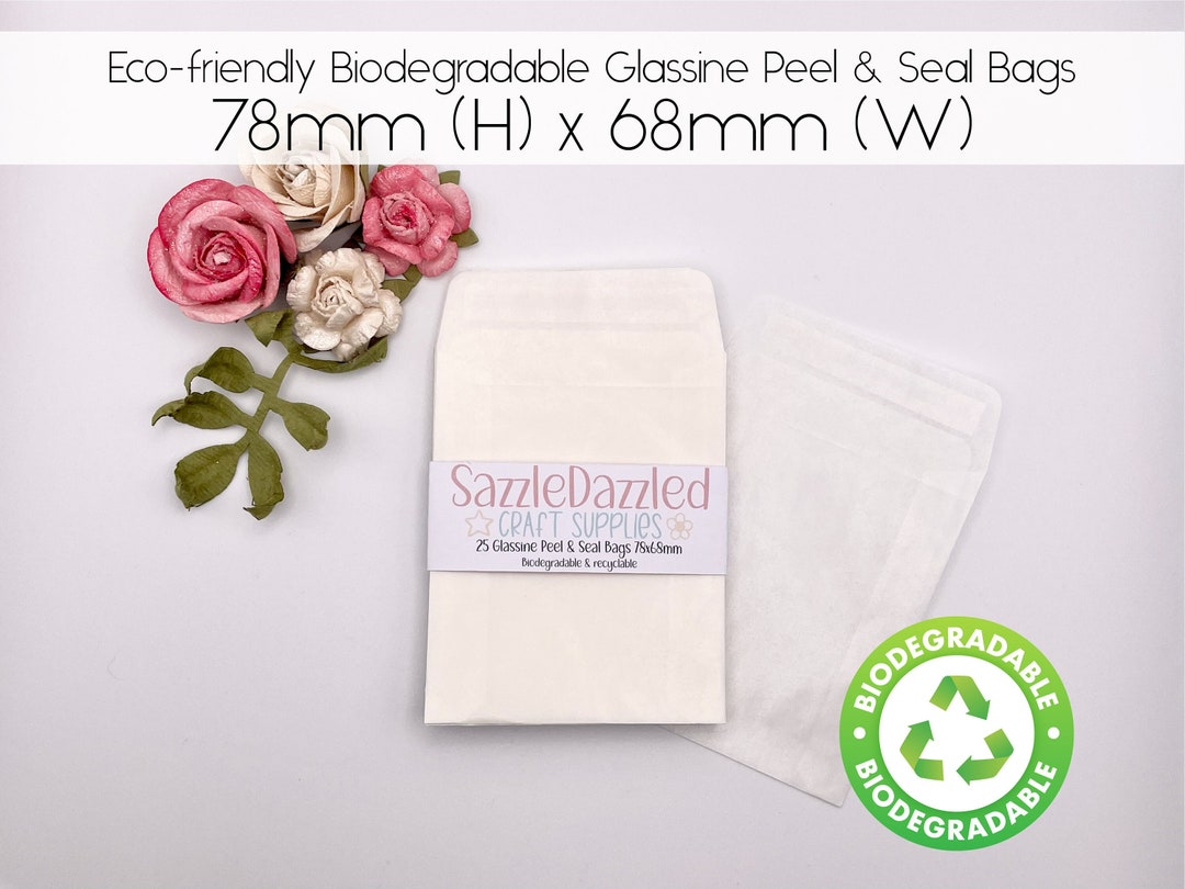 Ecofriendly Wedding Confetti Bags Glassine Peel & Seal Bags 78x68mm