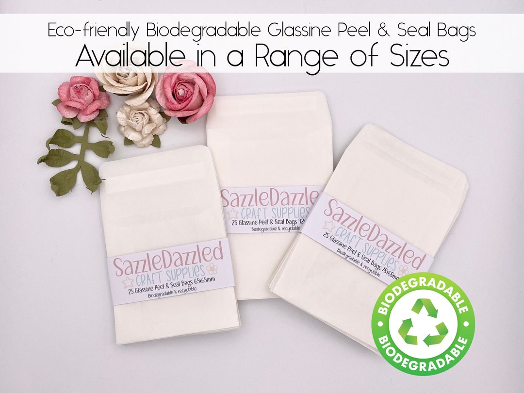 All Sizes Ecofriendly Glassine Peel & Seal Bags Biodegradable