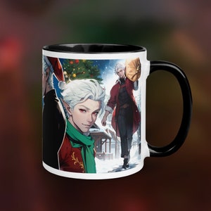 Astarion Xmas Holiday Christmas Baldurs Gate 3 Inspired Manga Comic D&D Vampire Rogue Elf Goosetarion Character Mug