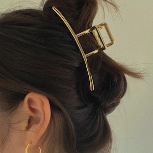 Pinza metálica fina para el pelo, pinza metálica dorada y plateada, pinza metálica minimalista, accesorio para el pelo para ella, regalo perfecto [020]