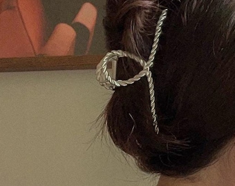 Twisted Metal Hair Claw Clip, Jumbo Hair Claw, Large Metal Hair Claw, Gold Silver Hair Clip, Hair Accessories for Her, Perfect Gift [020]