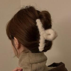 Fluffy Hair Clip, Faux Fur Hair Claw, Large Size Hair Clip, Jumbo Hair Claw Clip, Hair Clip, Hair Accessories for Her, Cult Mystique [015]