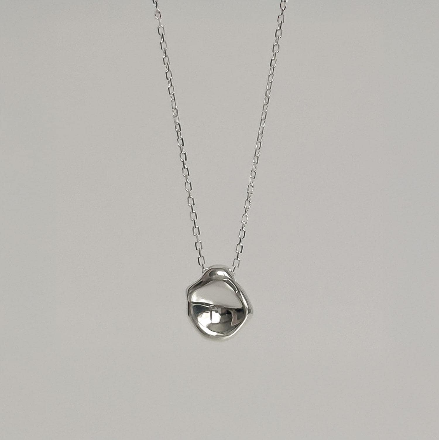 Organic Pebble Pendant Necklace Sterling Silver – Minimalist Sculptural ...