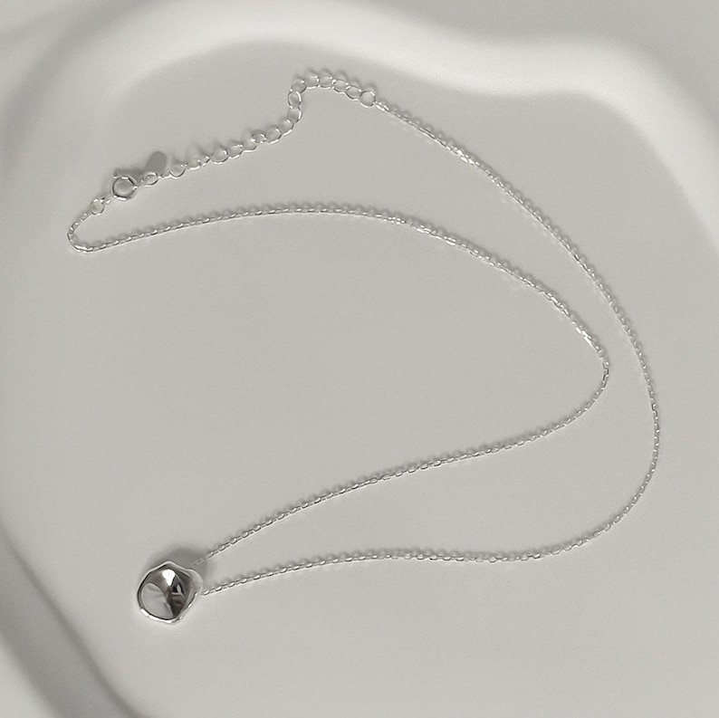 Organic Pebble Pendant Necklace Sterling Silver – Minimalist Sculptural ...