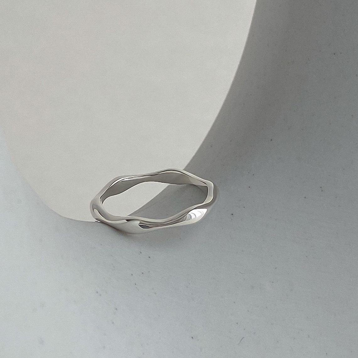 Dainty Wave Stacking Ring – Sterling Silver Minimalist Wavy Band, Delicate Wave Ring, Stackable ...