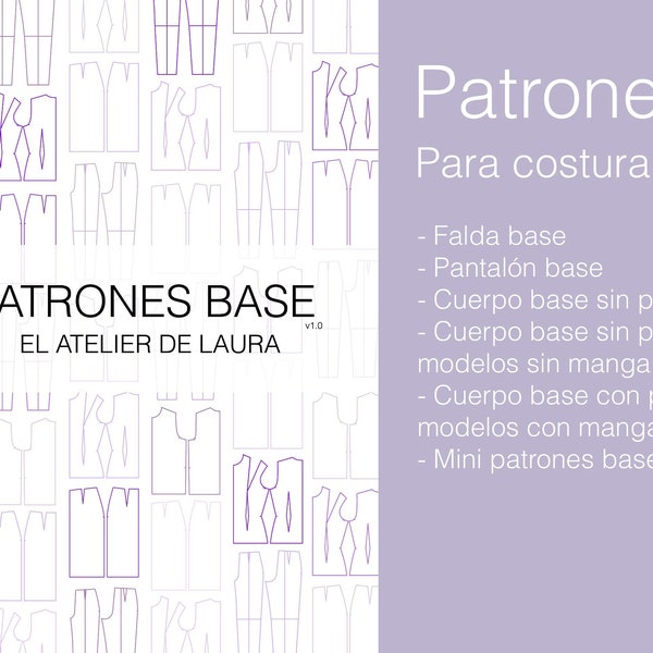 Pack Patrones Base Digitales para costura Tallas 34-54