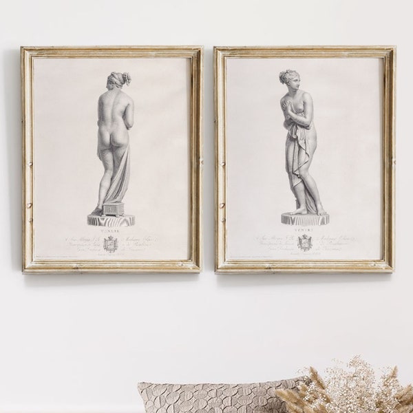 Venus Poster, Galerie Wandkunst 2er Set Drucke, Venus Statue Druck, 2-teilig Wandkunst, Griechische Mythologie Dekor