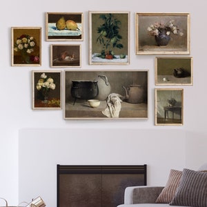 Samsung Frame TV gallery wall, printable Gallery Wall Set, art for tv, set of 9 prints, Printable Gallery Wall Art Set, maximalist wall art