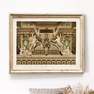 17th century decorative arts print, maximalist art print, gold ornamental art print, fresco art prints, 17th century design