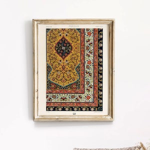 Persian pattern print, Persian decor, Iranian art, Persian gift, Persian Capet art print, maximalist decor, colourful art print