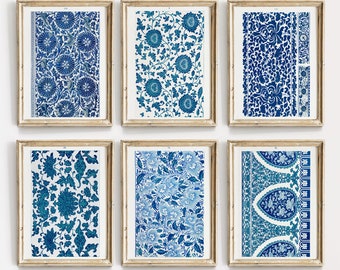 Chinoiserie Prints Set: Vintage Blue and White China Pattern (Digital Download)