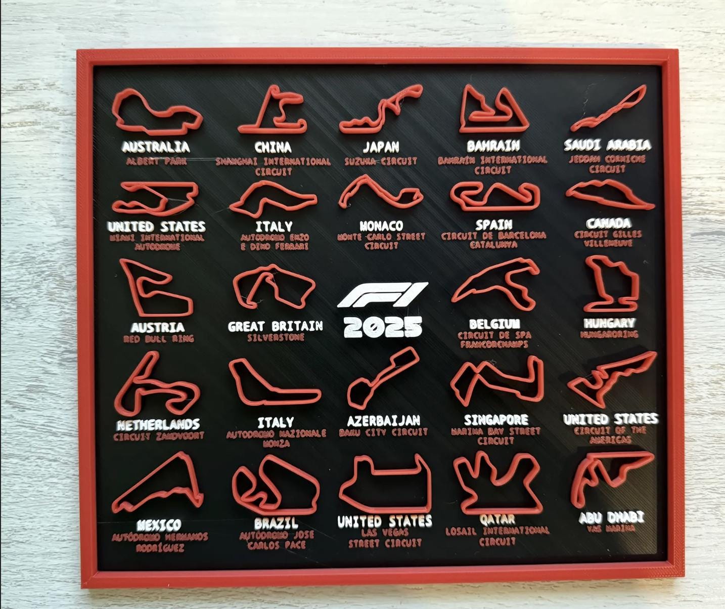 2025 Formula 1 F1 Calendar Race Track Etsy Canada