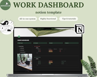 Notion template work, Notion template, Notion dashboard, notion planner, notion template 2023, notion to do, , notion work planner
