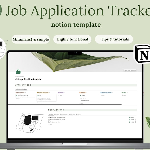 Notion Template Job Tracker, Notion Template 2023, Notion Template Arbeit, Notion Templat, Stellengesuch, Notion Templates, Job tracker