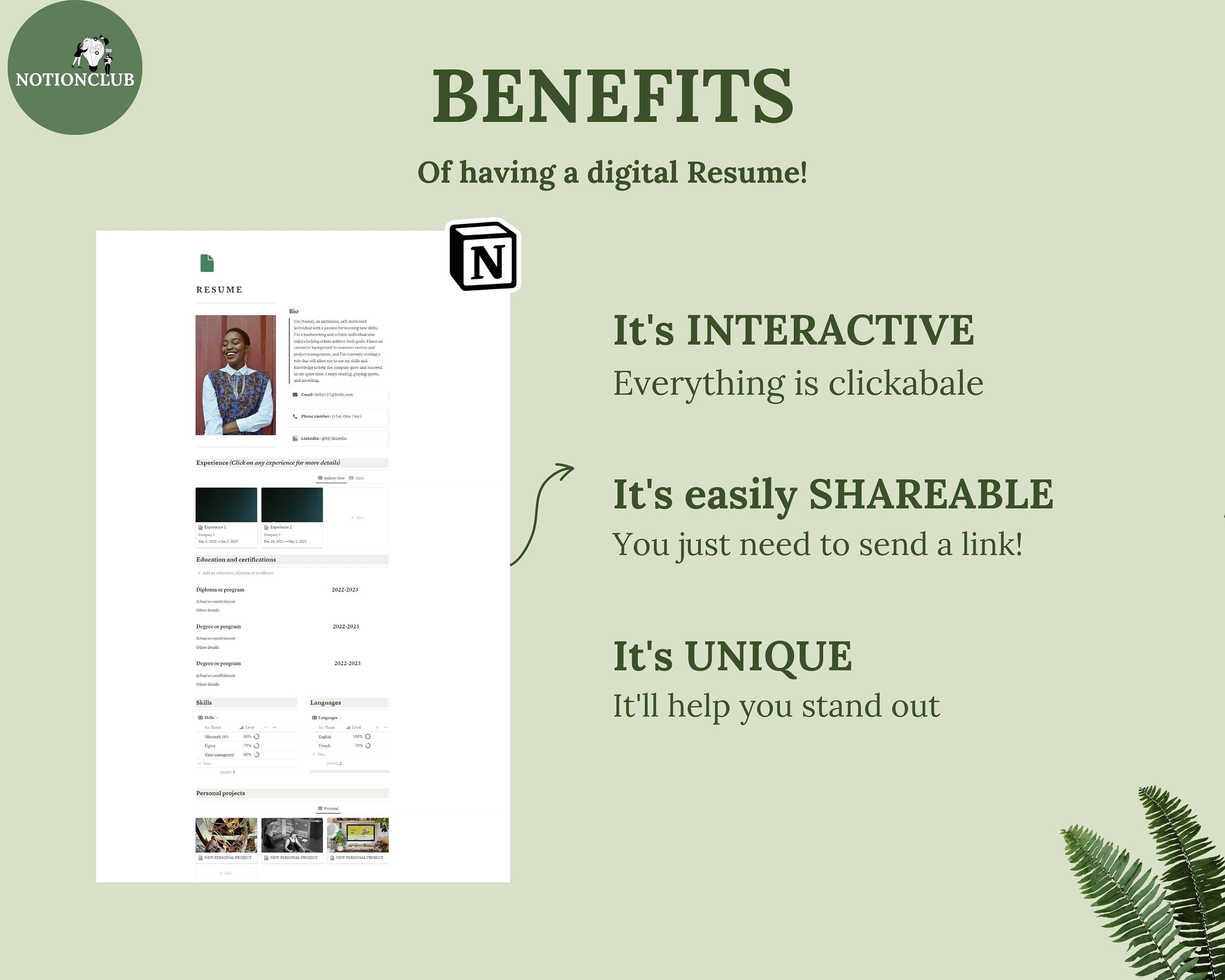 Notion Resume Template Resume Template With Photo Notion Work Notion Resume Template Resume Template With Photo Notion Work
