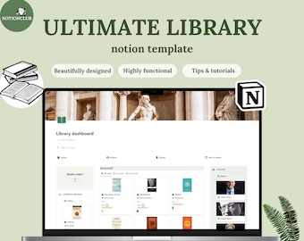 Notion Reading Journal | Notion library, Notion template, Notion reading tracker, Notion template 2023, digital reading journal, reading log
