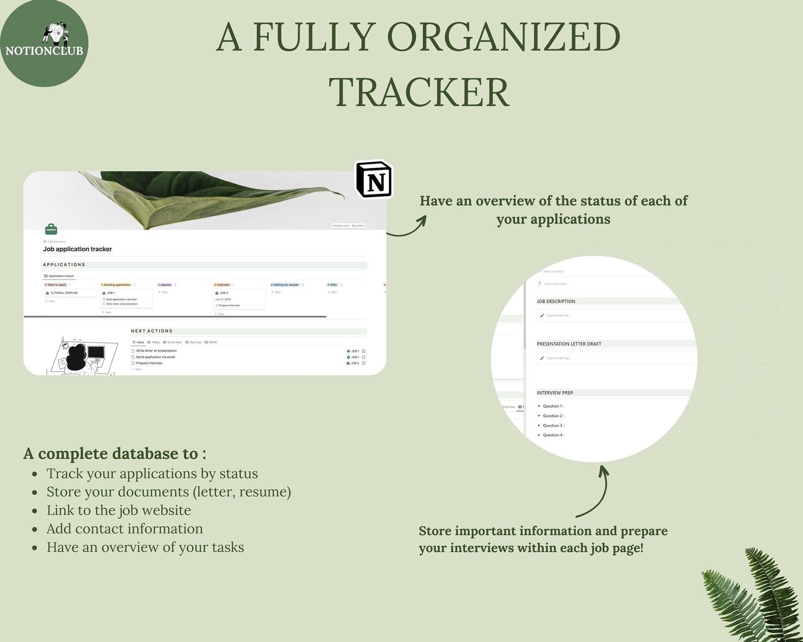 Notion Template Job Tracker, Notion Template 2023, Notion Template Work