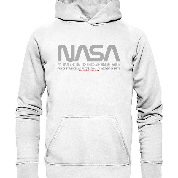 Nasa Grau Hoodie mehrfarbig Ideales Geschenk Aufregende Streetwear Limitierte Auflage Einzigartige Fashion Pullis mit NASA Motiv Frontprint