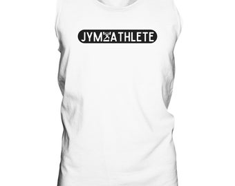 Jym Athlete #2 - Tank Top in verschiedenen Farben, Weisser Tank-Top mit Sport Motiv, Geschenkidee, Streetwear Tank Top in Blau und Schwarz