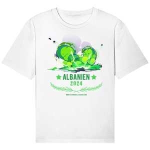 Albanien TShirt Weiss Ideales Geschenk Aufregende Streetwear Limitierte Auflage Einzigartige Fashion Tees mit Albanien Motiv Frontprint Weiß