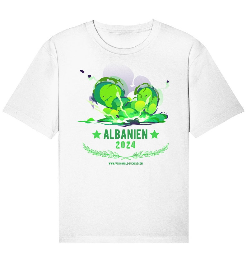 Albanien TShirt Weiss Ideales Geschenk Aufregende Streetwear Limitierte Auflage Einzigartige Fashion Tees mit Albanien Motiv Frontprint Weiß