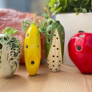 4 Hole Novelty Pendant Ceramic Ocarina. Great Gift, Dexterous, Easy to Carry and Learn.
