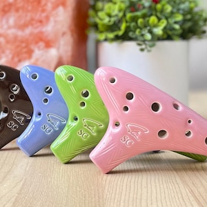Focalink Soprano C 12 Hole Ceramic Ocarina - Easy to Learn and Carry & Great Gift!