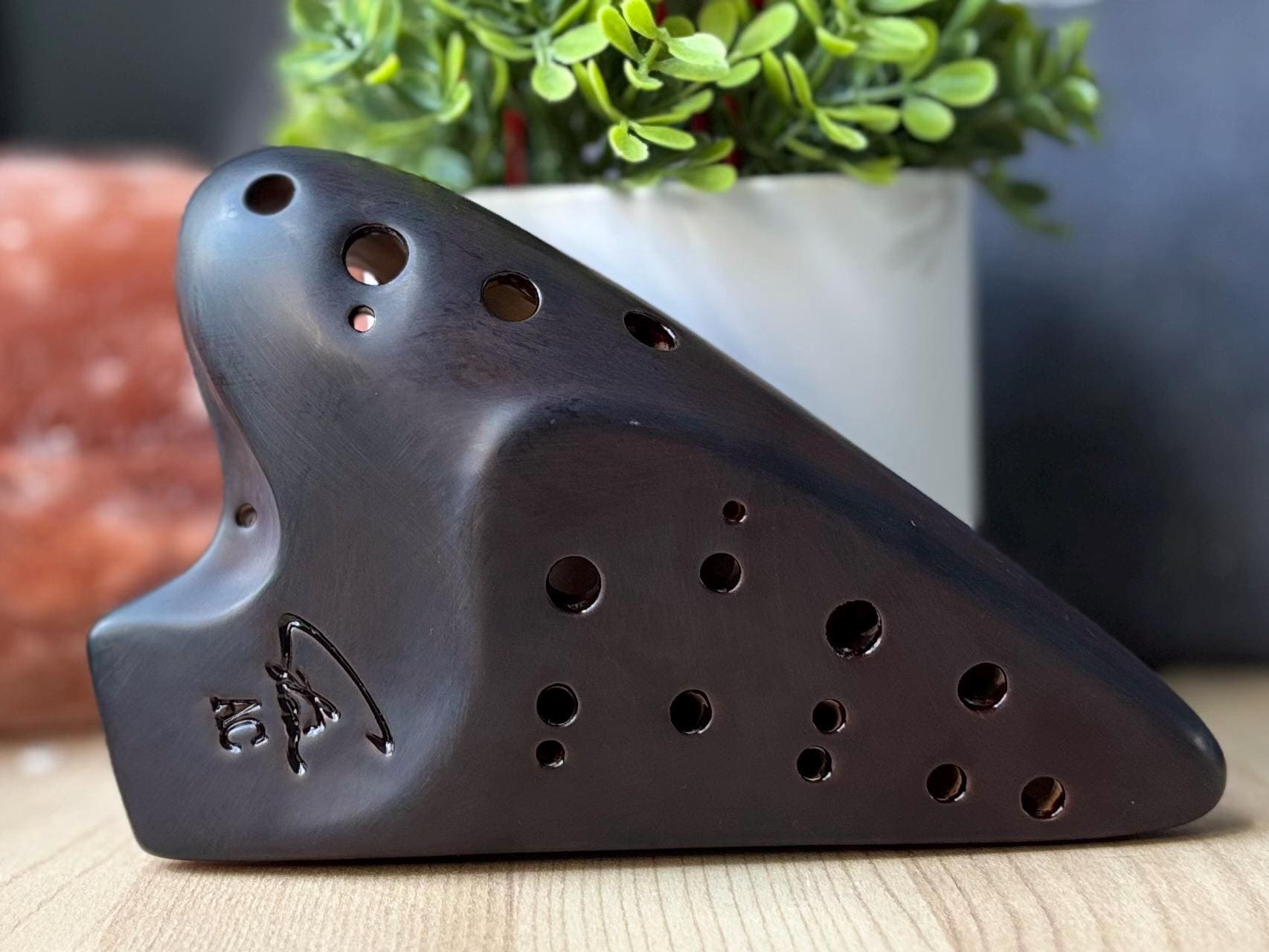 Focalink Double Chamber Alto C Straw Fire/stripe Ceramic Ocarina