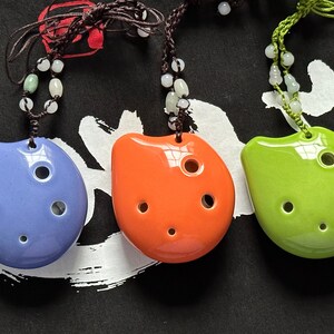 Harmony 6 Hole Soprano C Blue Ceramic Ocarina - Dexterous, Easy to Learn, Good for Beginner & Great Gift!