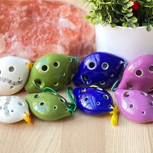 Great Deal! Soprano C + Soprano G Key 6 Hole Ceramic Ocarina - Great Gift, Easy to Carry and Learn.