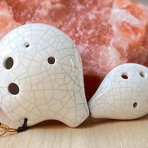 Super Deal! Alto C + Joy Soprano C 6 Hole Crackle Glaze Ceramic Ocarina - Great Gift, Dexterous, Easy to Carry and Learn.