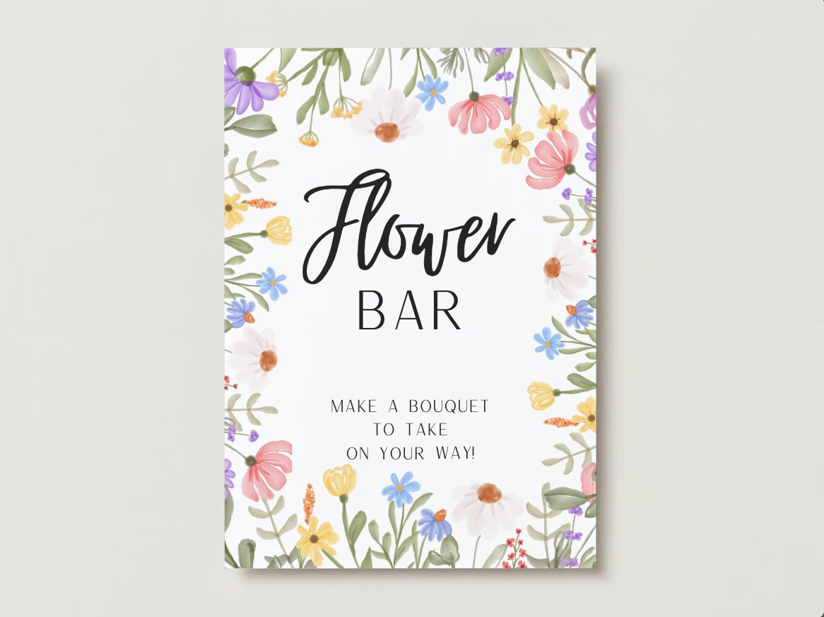 Printable Flower Bar Sign - Etsy