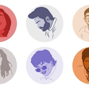READY IN 4 HOURS, Minimalist black and white, line art portrait, social media avatar, gaming profile avatar
