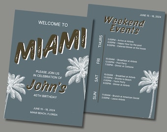 Miami Birthday Invitation & Itinerary Template