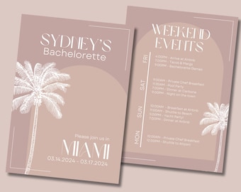 MIAMI Bachelorette or Birthday Invitation & Itinerary