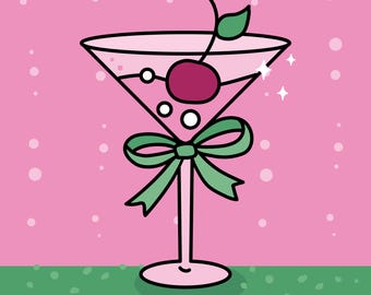 Cute Cocktail Coloring Pages, Instant Download Coloring Page for Quiet Moments