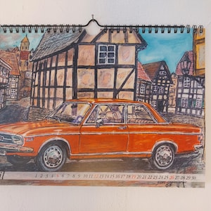 Vintage Car Calendar - German Classics - Art Calendar 2026