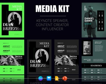Editable Media Kit Template: 2 Pages for Influencer, Author, Coach (Digital Download)