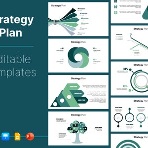 Presentatie strategieplan, kader, businessplan, pitchdeck, bewerkbare PowerPoint-sjabloon, Vorlage, Strategievorlage, Minimal Design,