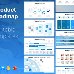 Product Roadmap Template, Produktmanagement, Produkt, Vorlage, Product dev, Info Graphic, PowerPoint, Illustrator, Keynote, Google Slides