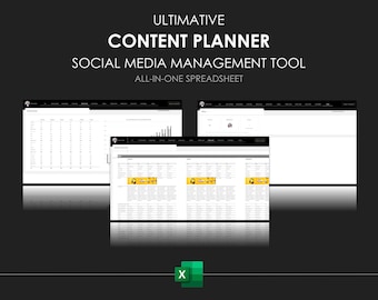 Social Media Content Planner: All-in-One Excel Template (Digital Download)