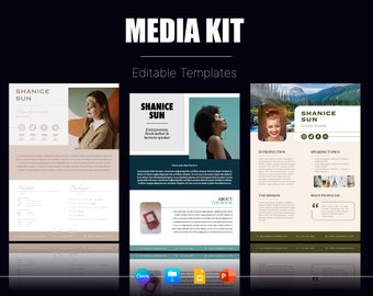 Editable Media Kit Template: One Pager for Influencer, Author, Coach (Digital Download)
