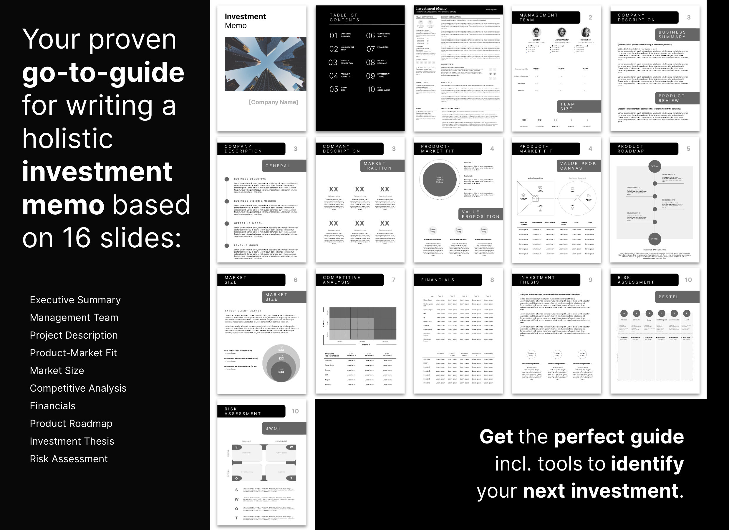 Investment Memo Template, Investment Analysis, Editable Research